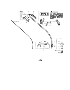 Driveshaft/Shield Diagram and Parts List for FEATHERLITE PLUS Type 1 Weed Eater Trimmer